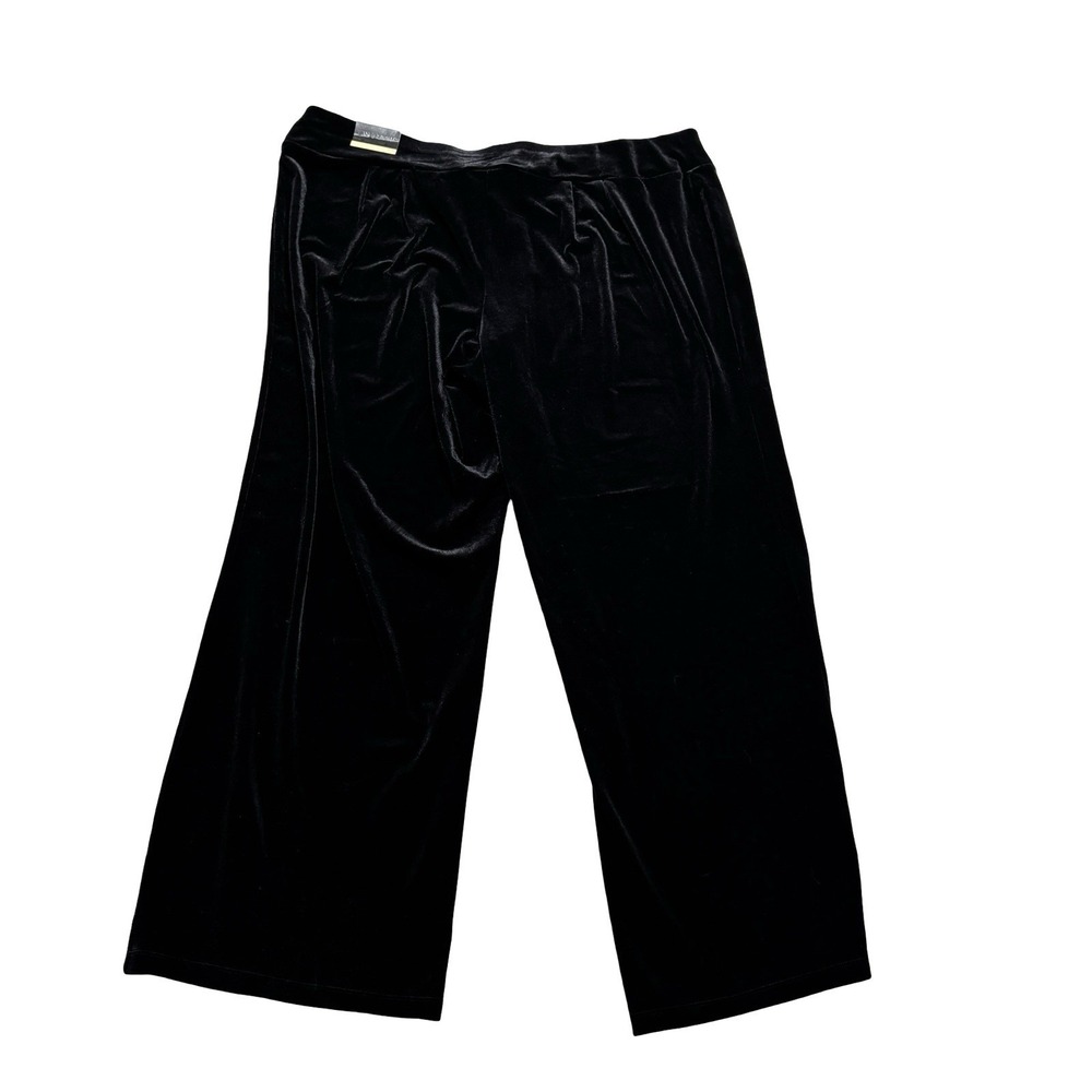 NWT Lane Bryant Women's Black Velvet Wide Leg Pants Size 22/24 - 44 x 32